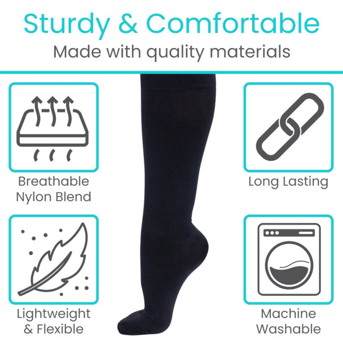 Vive Health Zippered Knee-High Compression Stockings